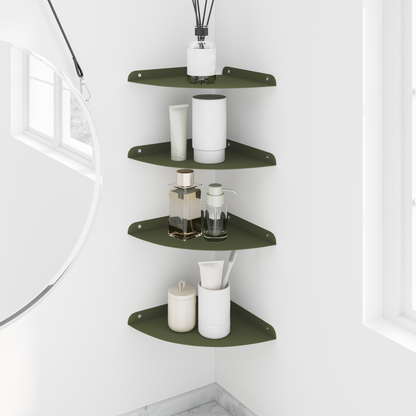 Floating Shelf with Shelf 4 pcs Olive Green 24 x 24 x 2 cm