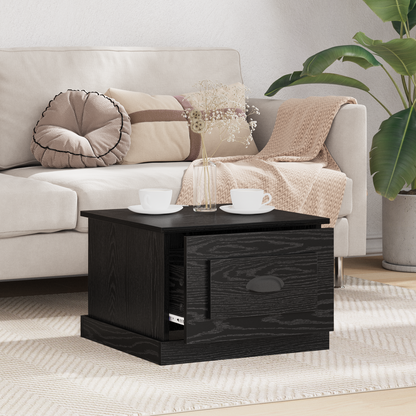 Coffee Table Black Oak 50 x 50 x 35 cm Engineered Wood