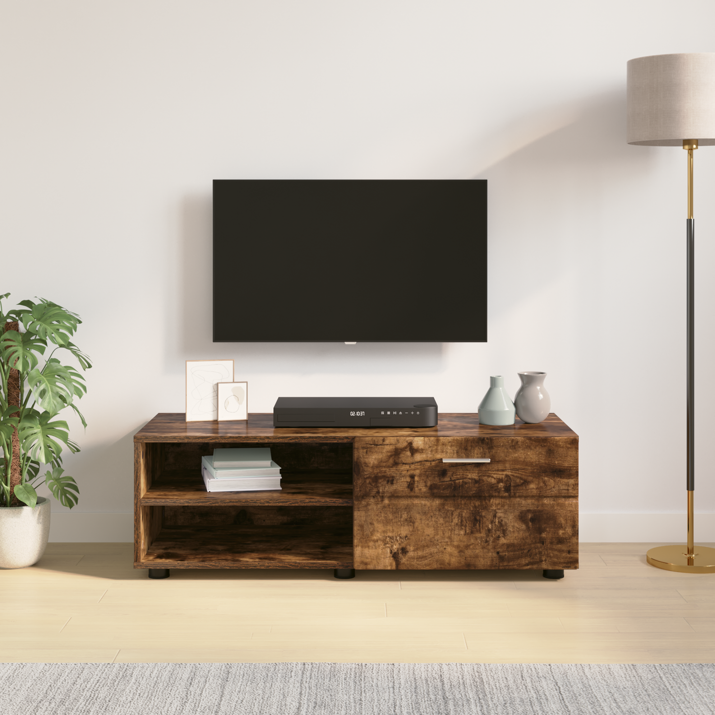 Wooden Cabinet Smoked Oak 100.5 x 39 x 30 cm Engineered Wood