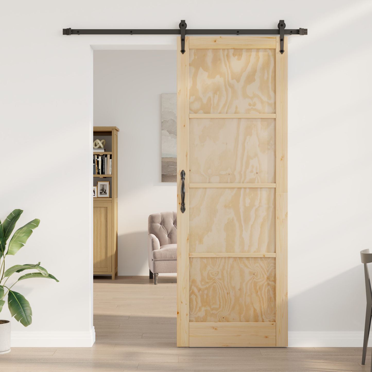 Sliding Door ORKDAL Natural and Black 83 x 232 cm