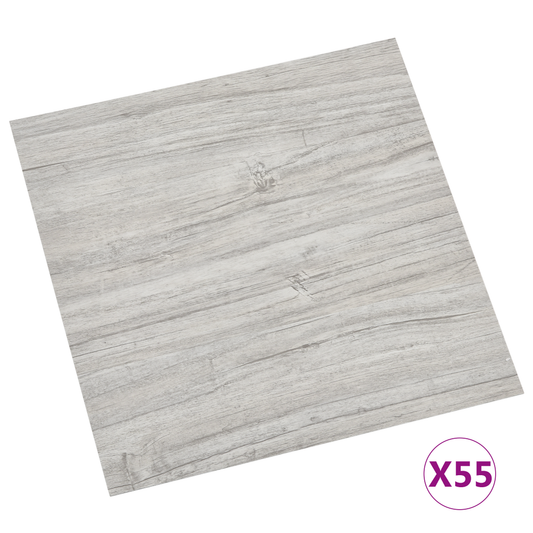 Flooring Planks 5.11 m² 55 pcs PVC Grey and Wood