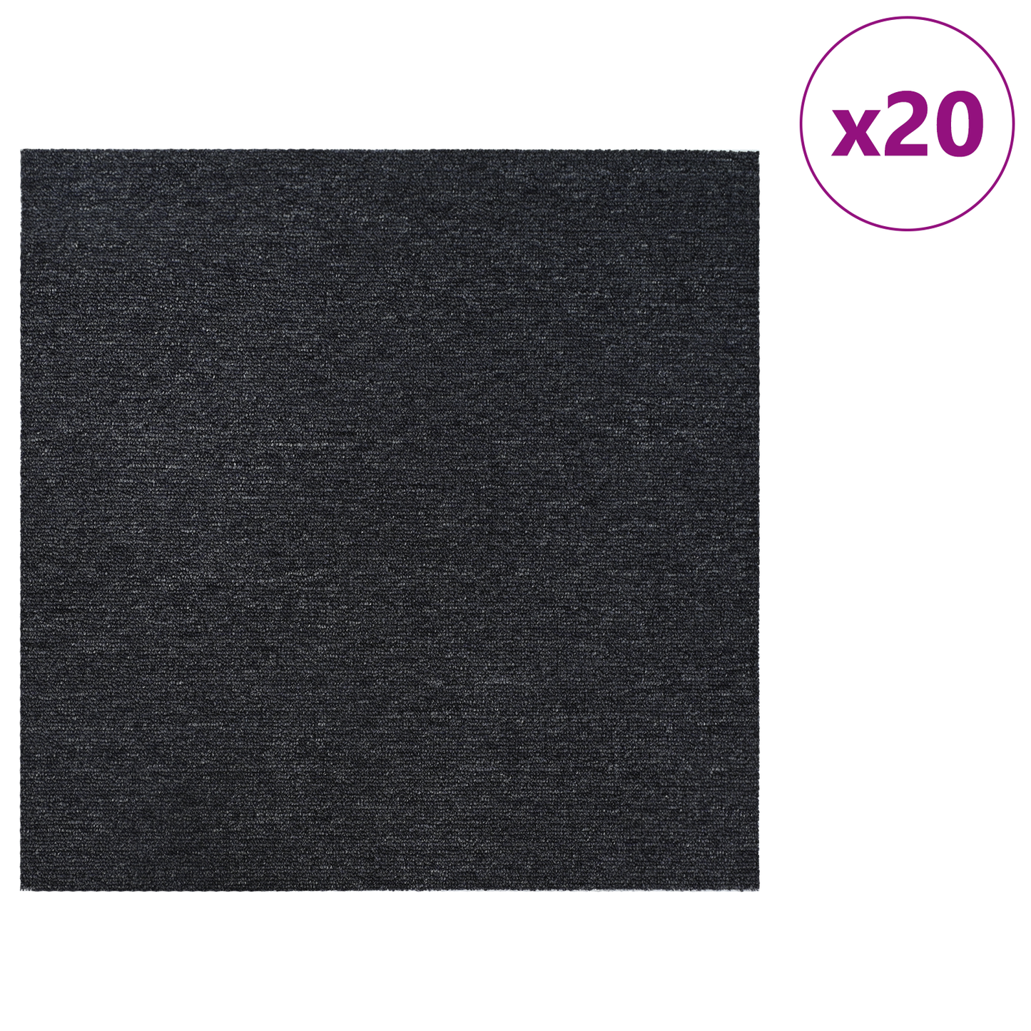 Carpet Tile Dark Grey 50 x 50 cm 20 pcs PP and Bitumen