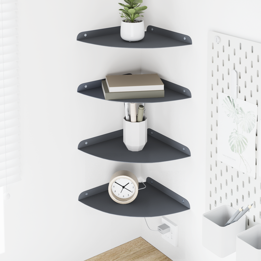 Floating Shelf with Shelf 4 pcs Anthracite 24 x 24 x 2.3 cm