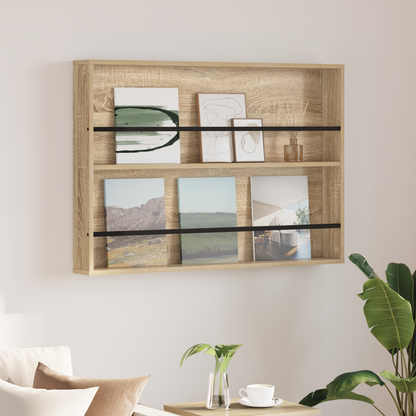 Magazine Rack Sonoma Oak 100 x 12 x 70 cm Engineered Wood