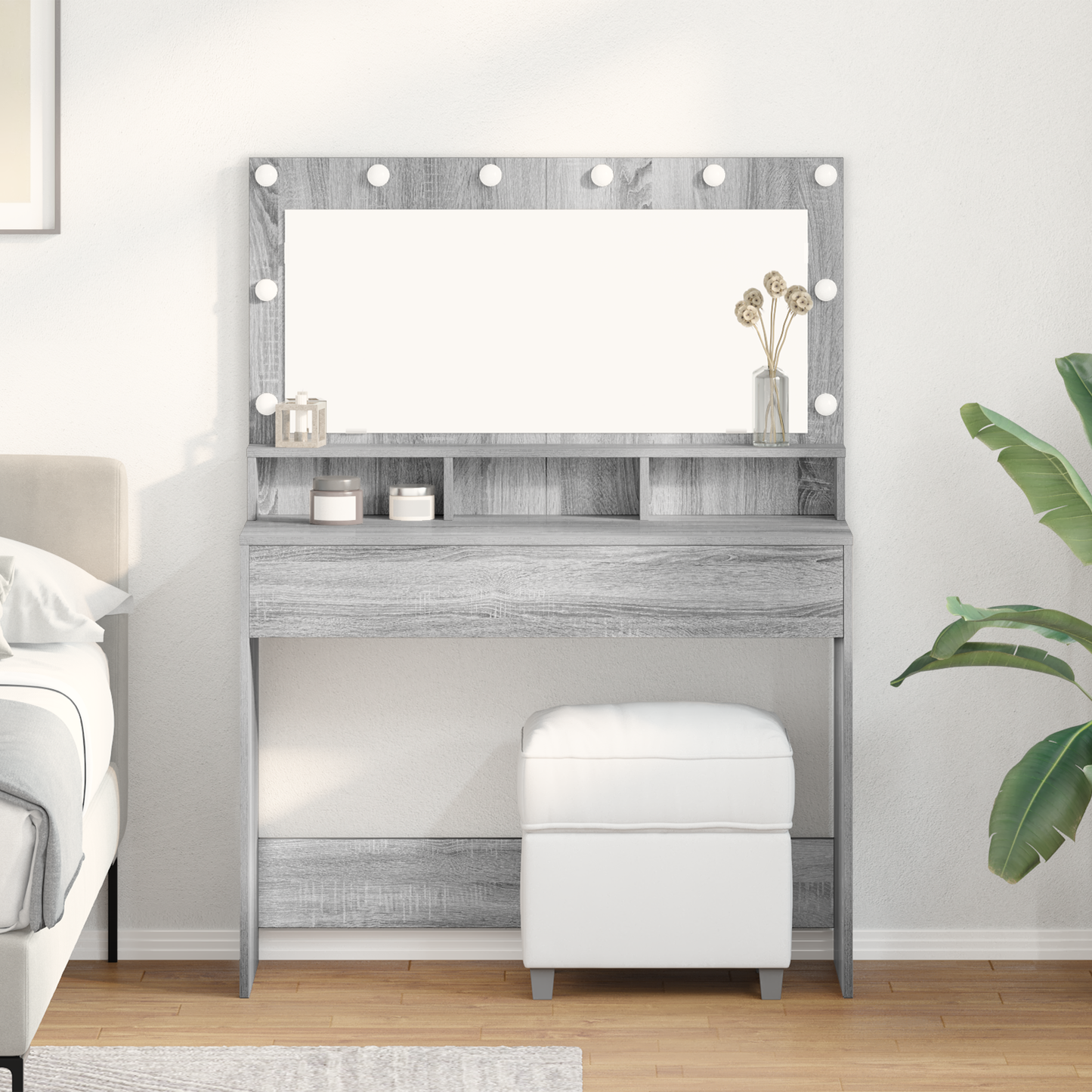 Dressing Table Grey Sonoma 100 x 41 x 135 cm Engineered Wood