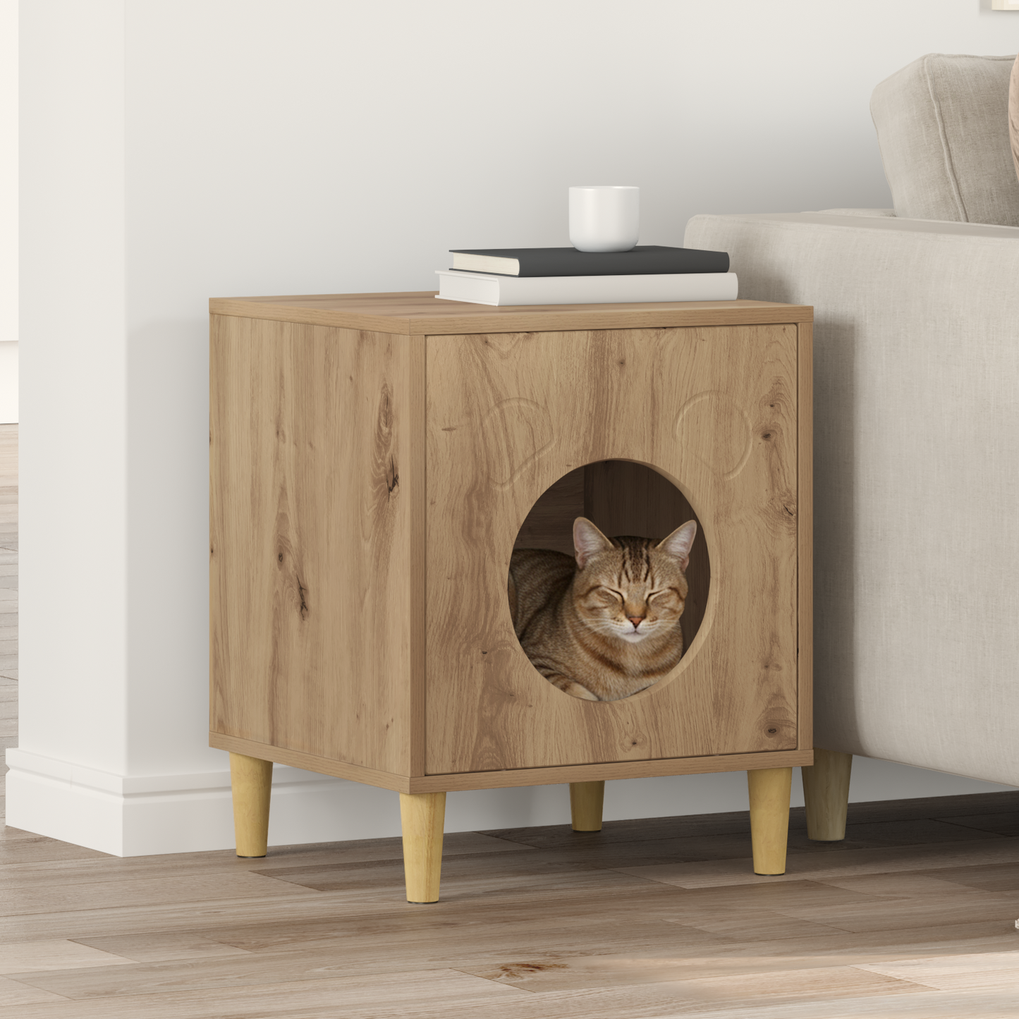Cat House Artisian Oak 42.5 x 40 x 53 cm Engineered Wood