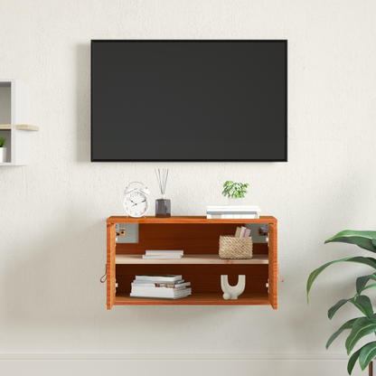 Wall Cabinet Wax Brown 60 x 30 x 30 cm Solid Pine Wood
