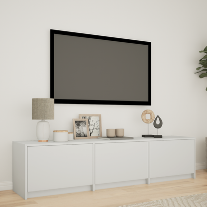 TV Cabinet with LED White 165 x 34 x 40 cm Engineered Wood