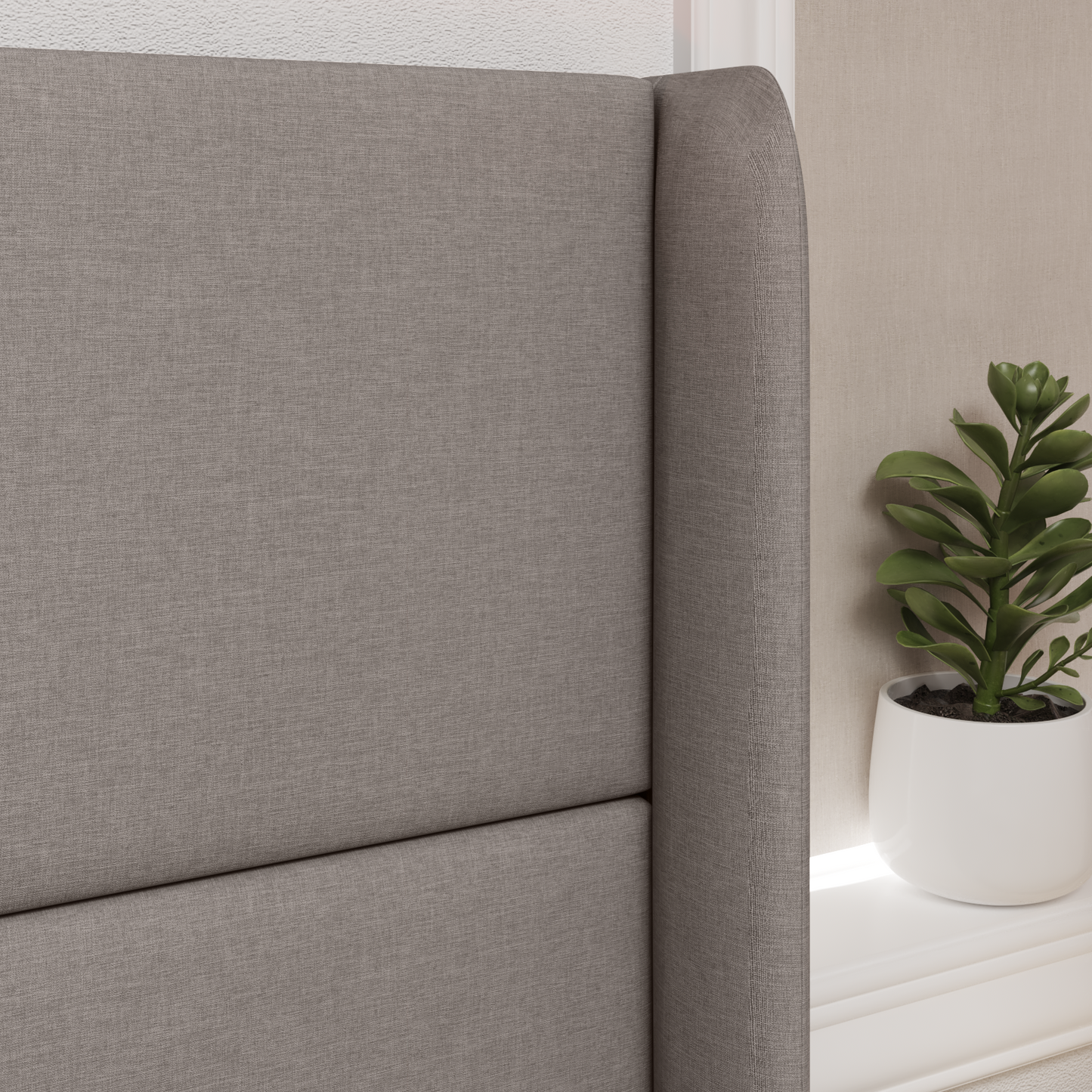 Headboard Ear Taupe 80 x 16 x 4 cm Fabric