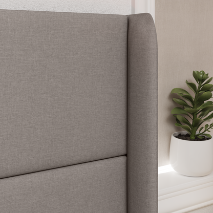 Headboard Ear Taupe 80 x 16 x 4 cm Fabric
