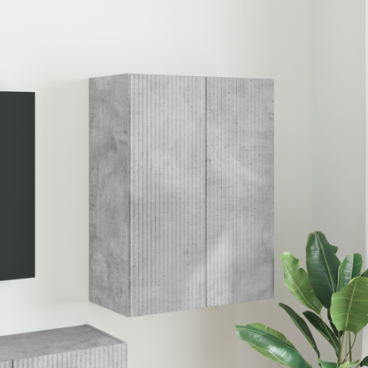 TV Wall Cabinet Concrete Grey 59.5 x 31 x 80 cm Engineered Wood