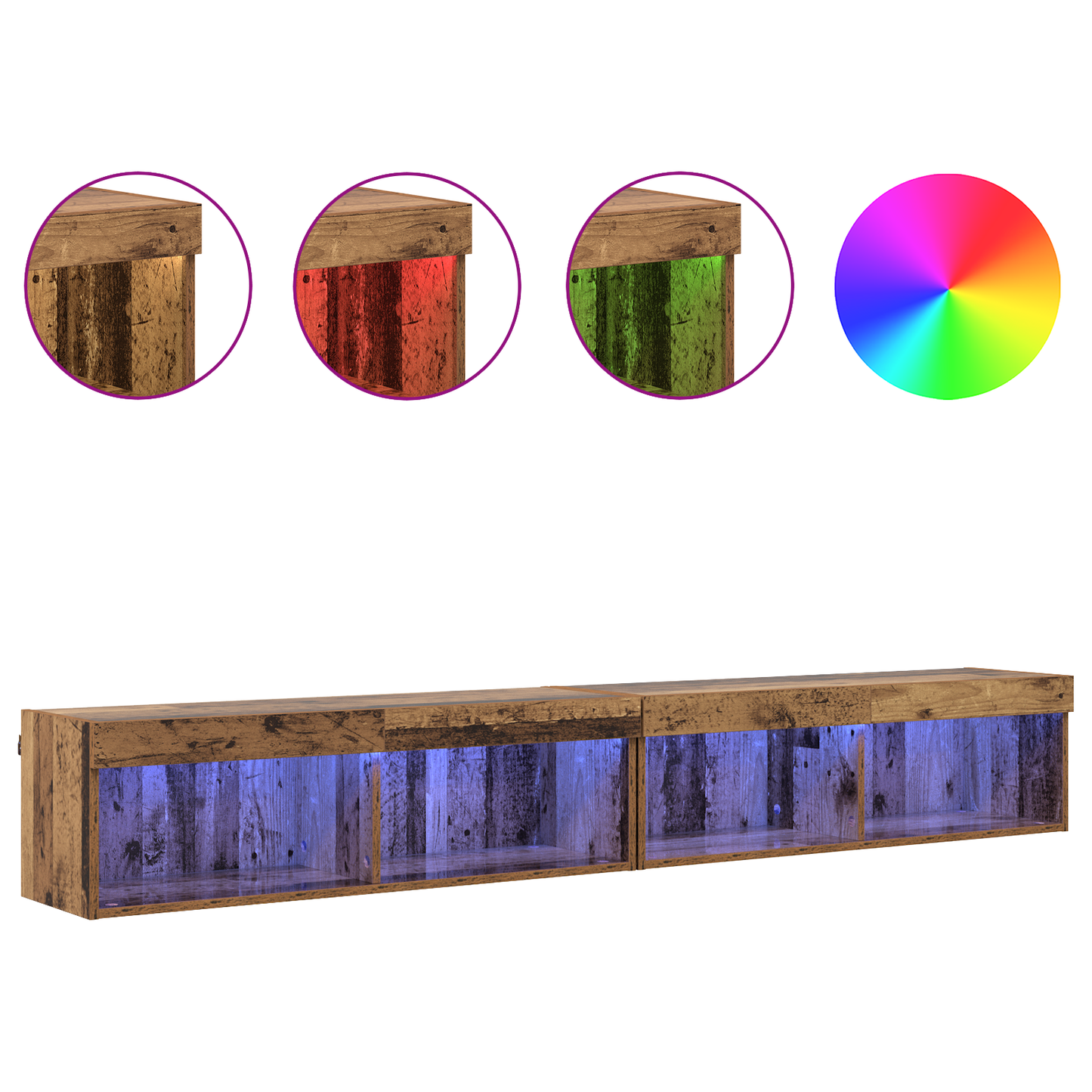 TV Cabinet Set 2 pcs Old Wood 100 x 30 x 30 cm Engineered Wood