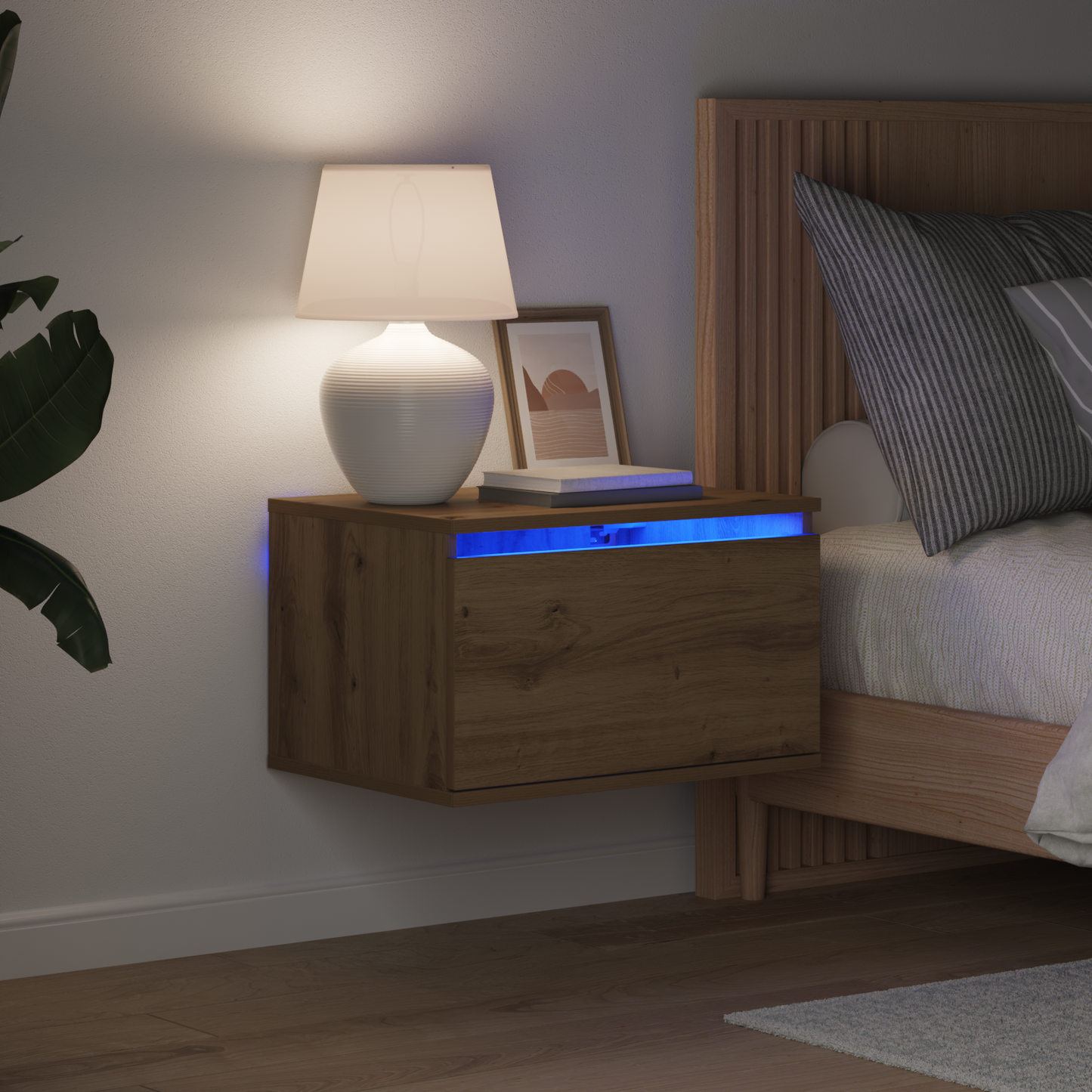 Wall-mounted Bedside Cabinet 2 pcs Artisan Oak 50 x 36 x 30 cm