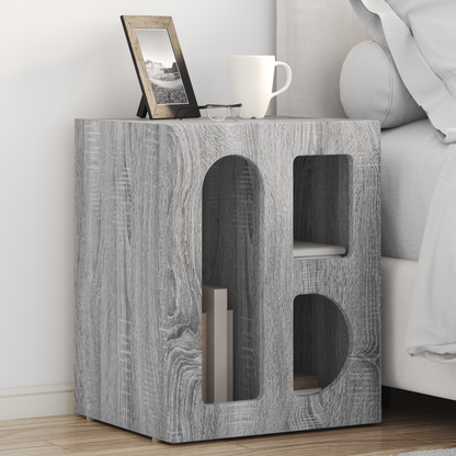 Bedside Table ELST 2 pcs Grey Sonoma 40 x 35 x 50 cm