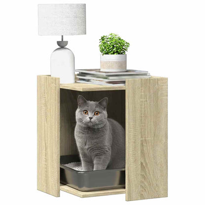 Cat Litter Box Enclosure Sonoma Oak 42x42x51 cm Engineered Wood