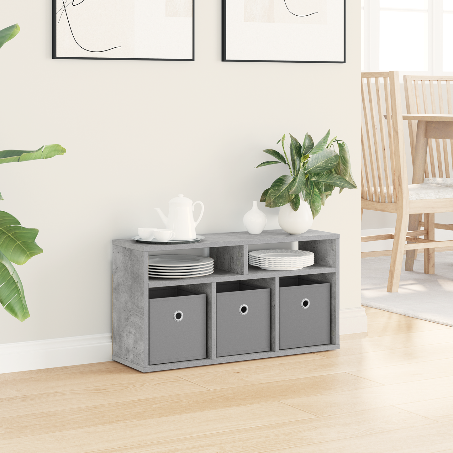 Lowboard with Drawer Concrete Grey 72 x 22.5 x 38 cm