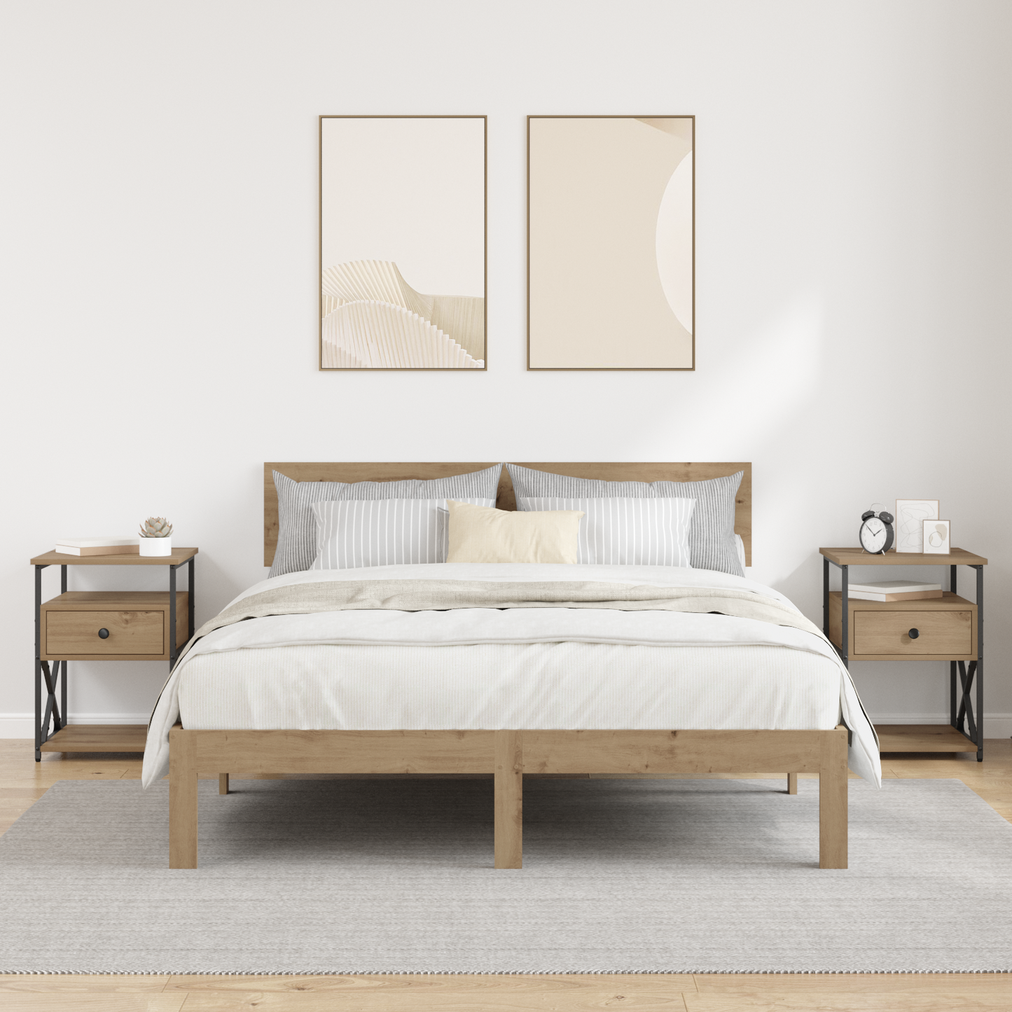 Bedside Cabinet with Drawer 2 pcs Artisan Oak 40 x 42 x 55 cm