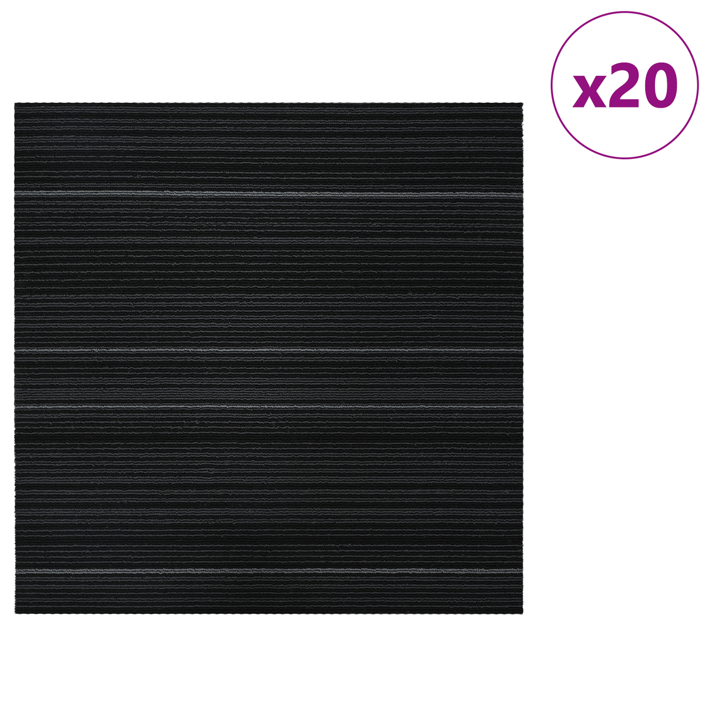 Carpet Tile Striped Dark Grey 50 x 50 cm 20 pcs PP and Bitumen