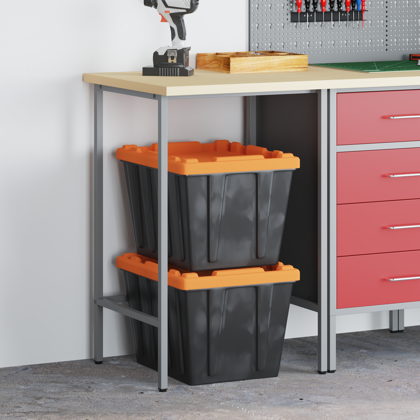 Corner Table Grey 55 x 55 x 85 cm Steel and Engineered Wood