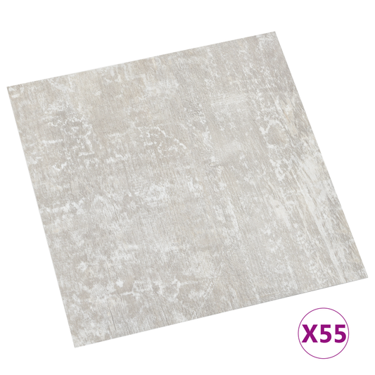 Flooring Planks 5.11 m² 55 pcs PVC White and Wood