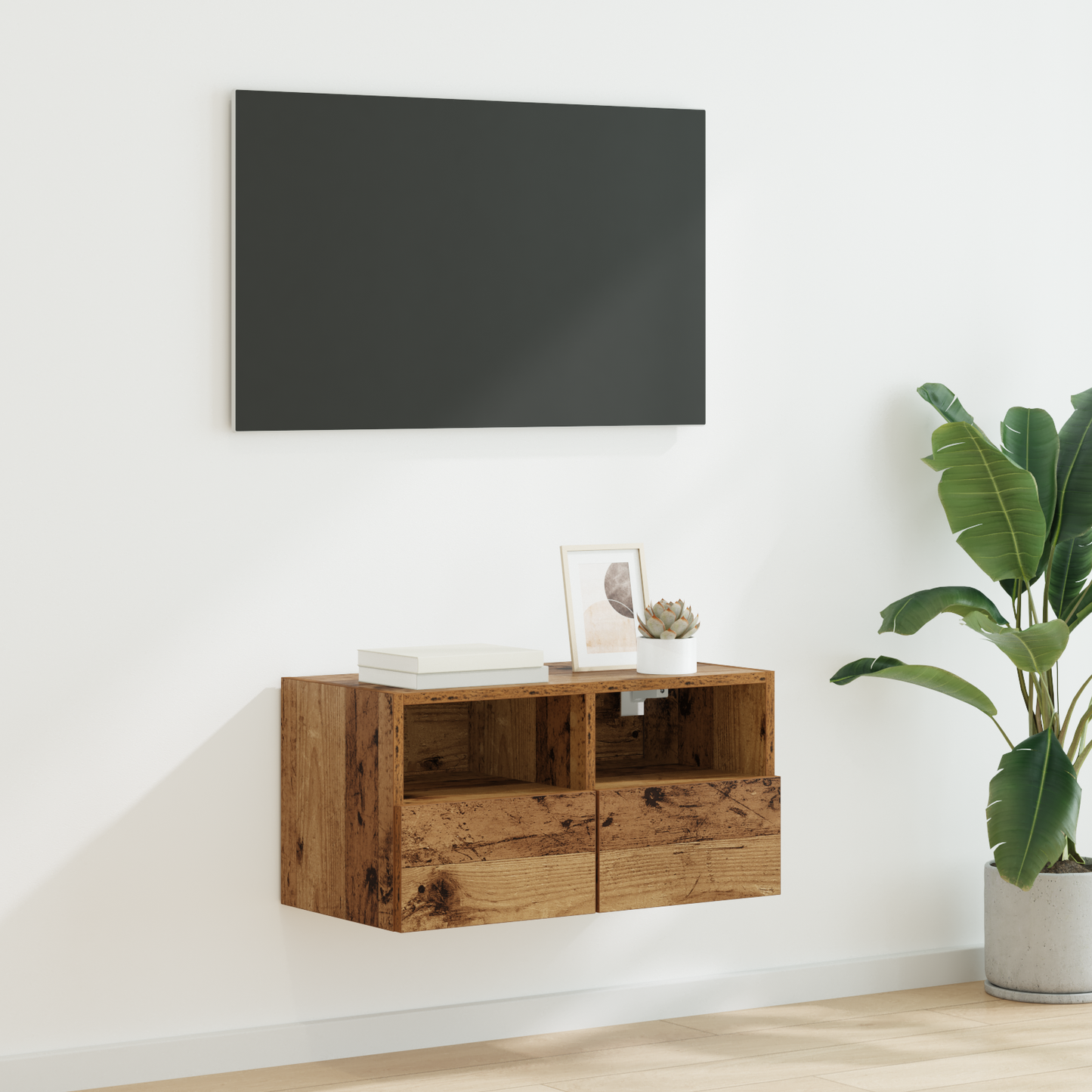 TV Wall Cabinet Old Wood 60 x 30 x 30 cm Engineered Wood