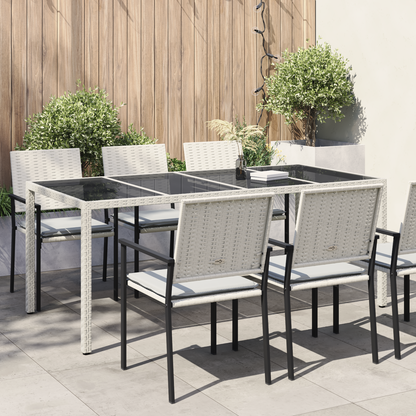 Garden Table White 190 x 90 x 75 cm Poly Rattan
