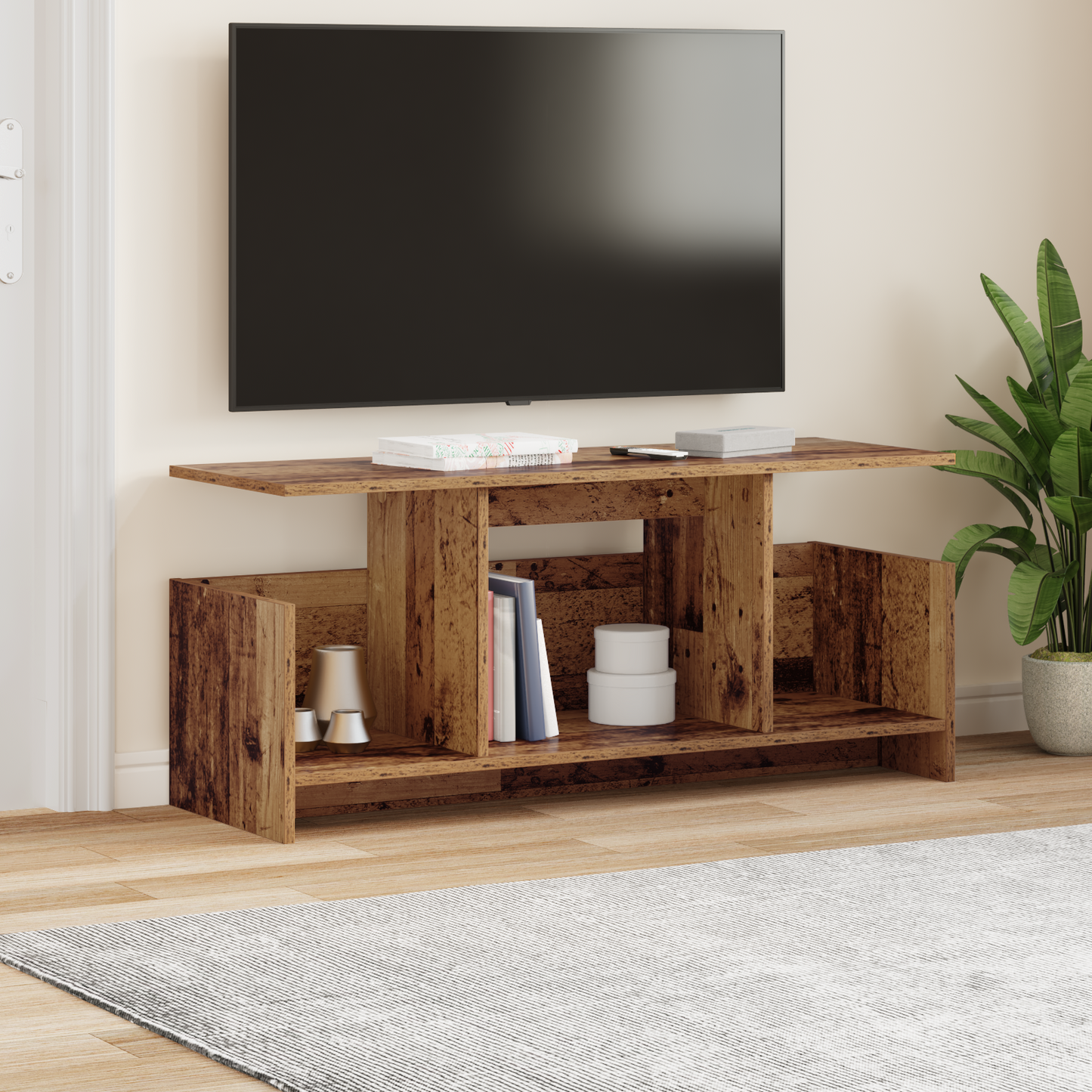 TV Stand Old Wood 102 x 35 x 45 cm Engineered Wood