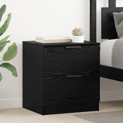 Bedside Cabinet 2 pcs Black Oak 45 x 39 x 50cm Engineered Wood