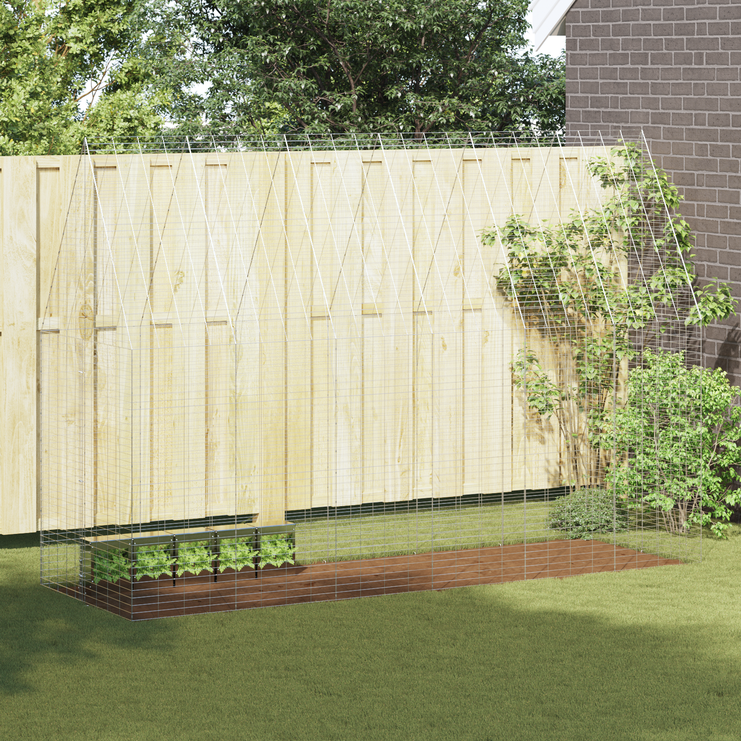 Rabbit Cage Silver 300 x 100 x 210 cm Galvanised Steel