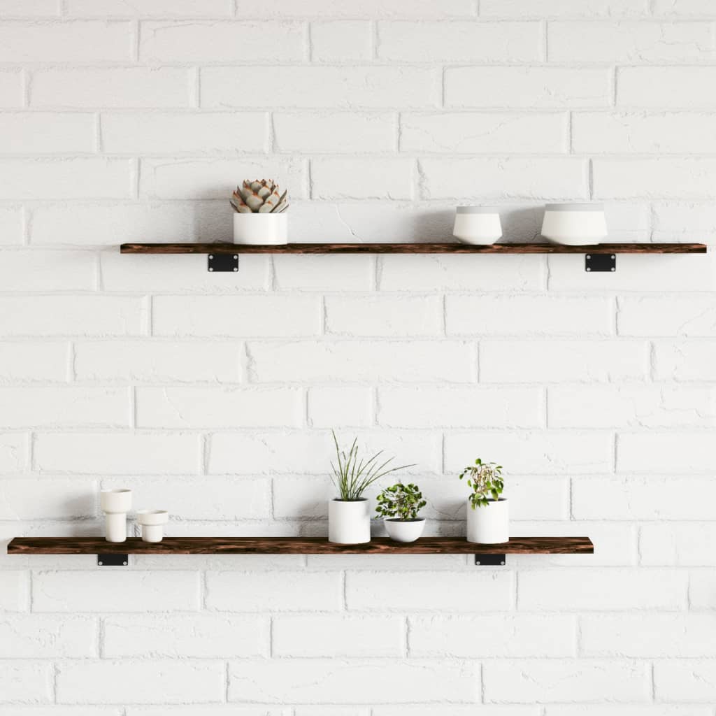 Wall Shelves 4 pcs Smoked Oak 100x10x1.5 cm Engineered Wood