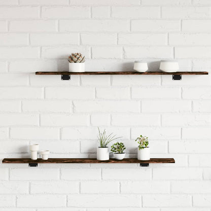 Wall Shelves 4 pcs Smoked Oak 100x10x1.5 cm Engineered Wood
