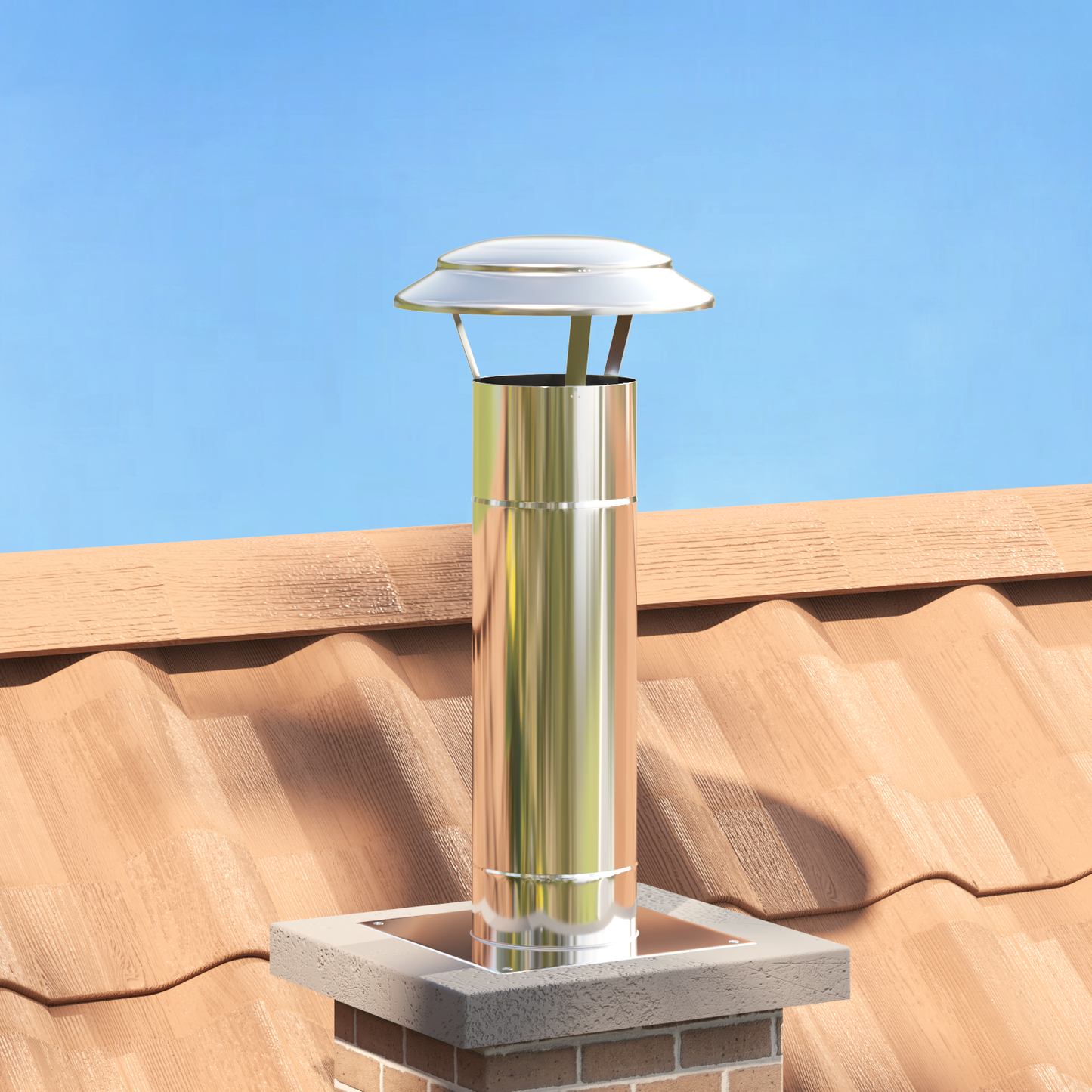 Chimney Extension Silver 25 x 25 x 65 cm Stainless Steel