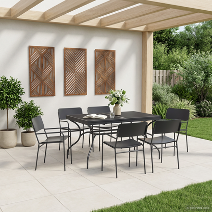 Garden Dining Set 7 pcs Anthracite Steel