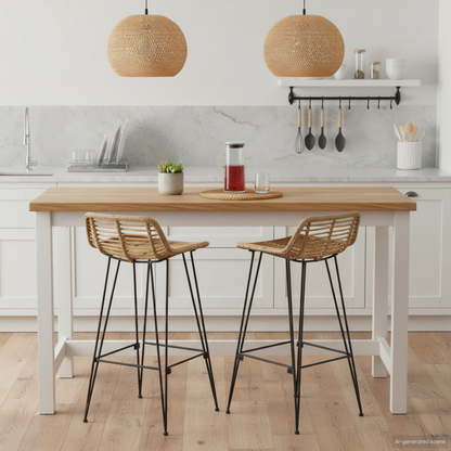 Bar Chair 44 x 46 x 91 cm Rod Iron Dia, 10mm