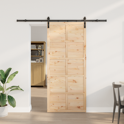 Sliding Door Natural 100 x 208 cm Solid Pine Wood