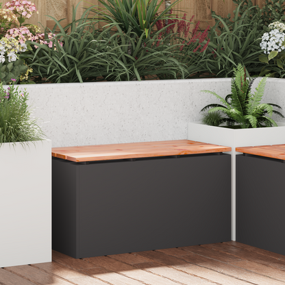 Garden Bench Black 80 x 40 x43 cm Steel