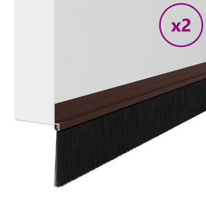Self-adhesive Door Brush Seals 2 pcs Brown 100 cm