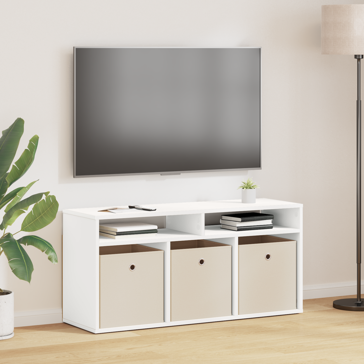 Lowboard with Drawer White 102 x 32 x 48.5 cm