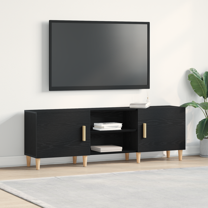 TV Cabinet Black Oak 150 x 30 x50 cm Engineered Wood