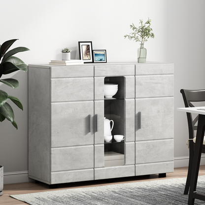 Wooden Cabinet with Storage Concrete Grey 88.5 x 30.5 x 73 cm