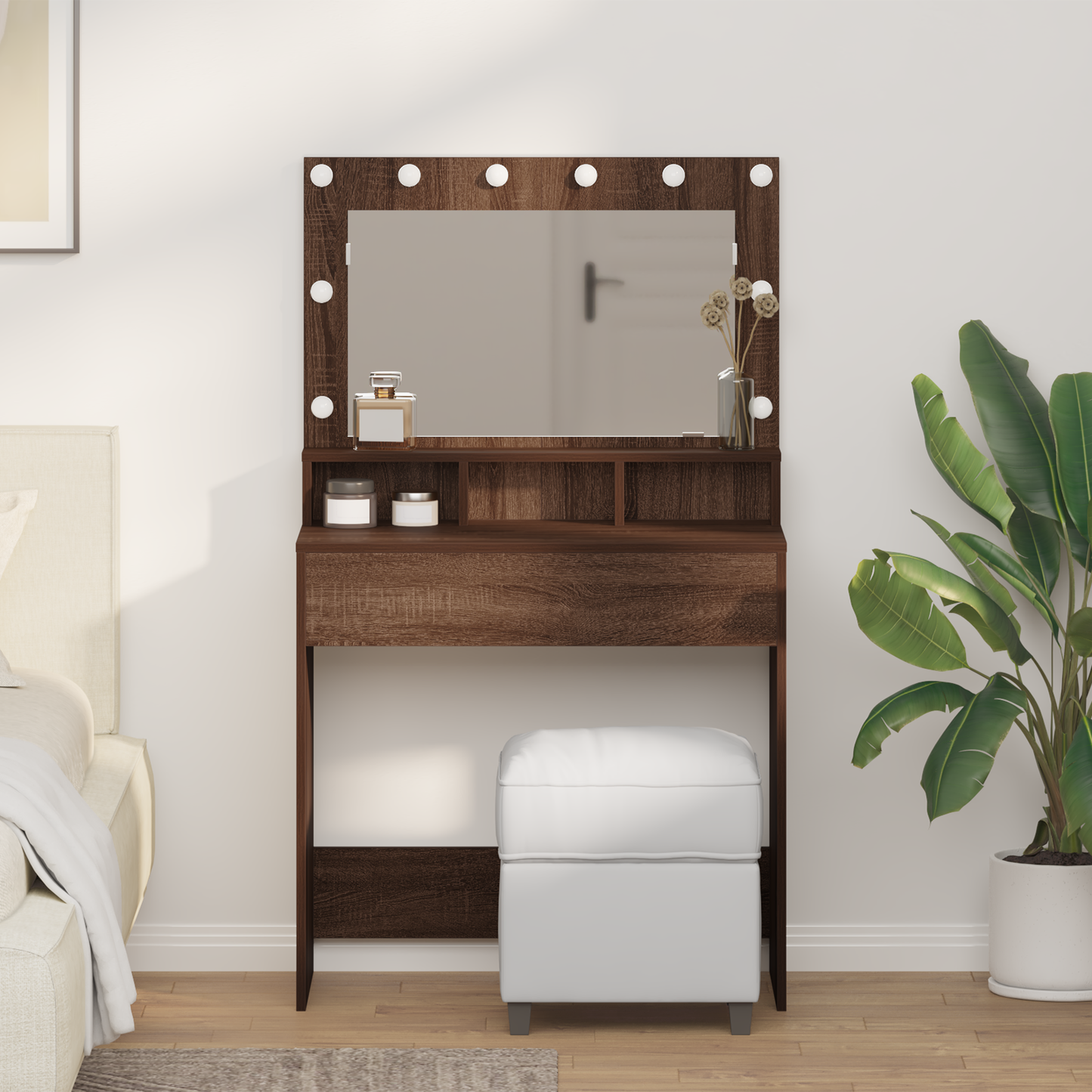 Dressing Table Brown Oak 75.5 x 41 x 135 cm Engineered Wood