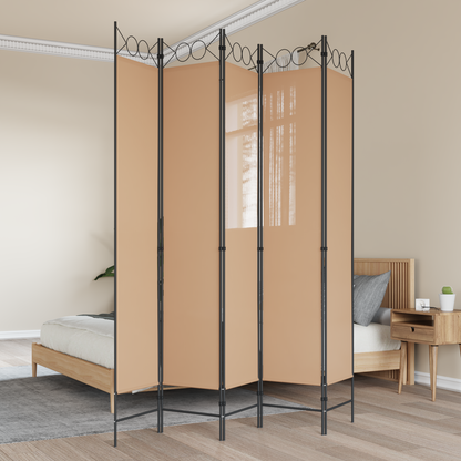 Room Divider Beige 200 x 220 cm Fabric