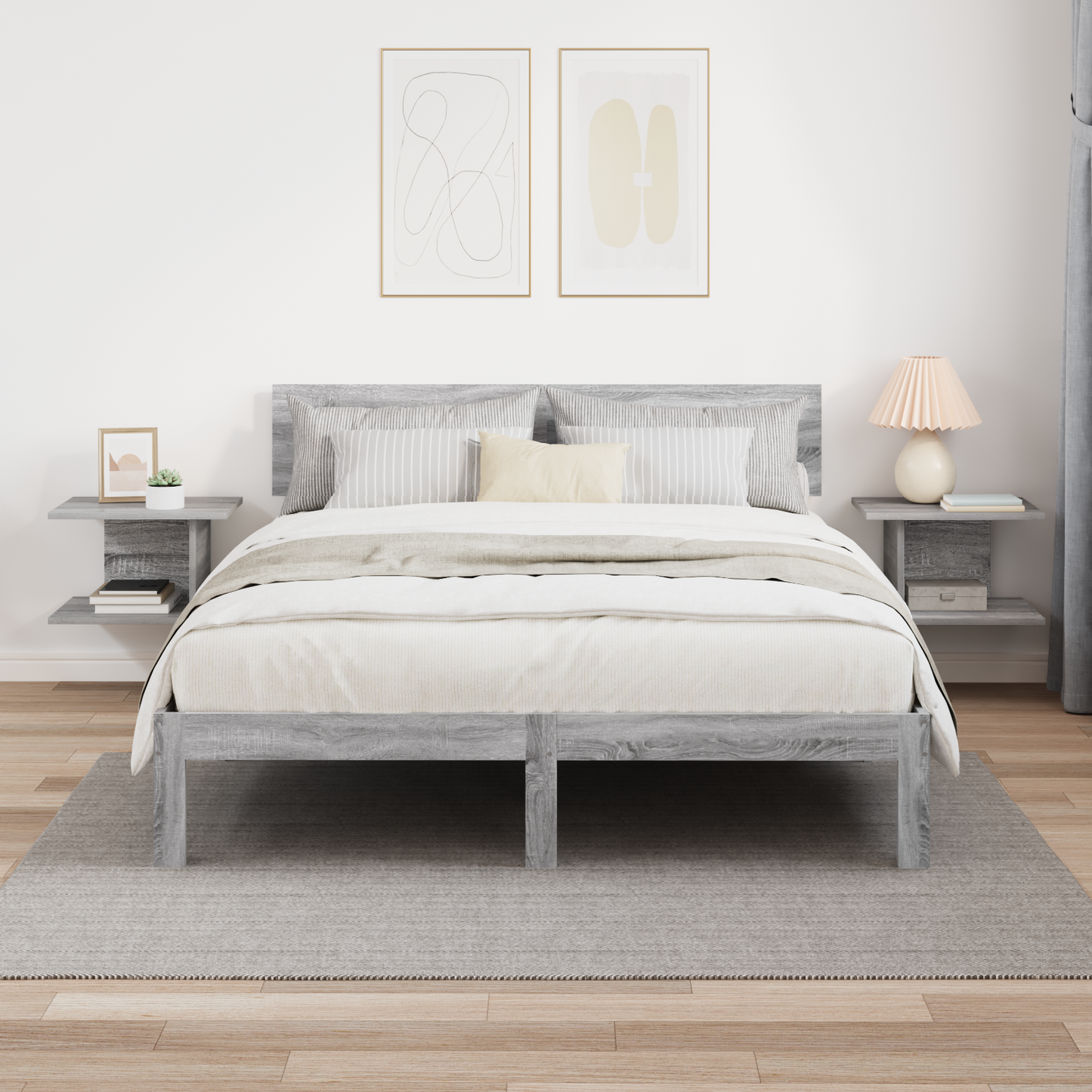 Bedside Table 2 pcs Grey Sonoma 40 x 30 x 25 cm Engineered Wood