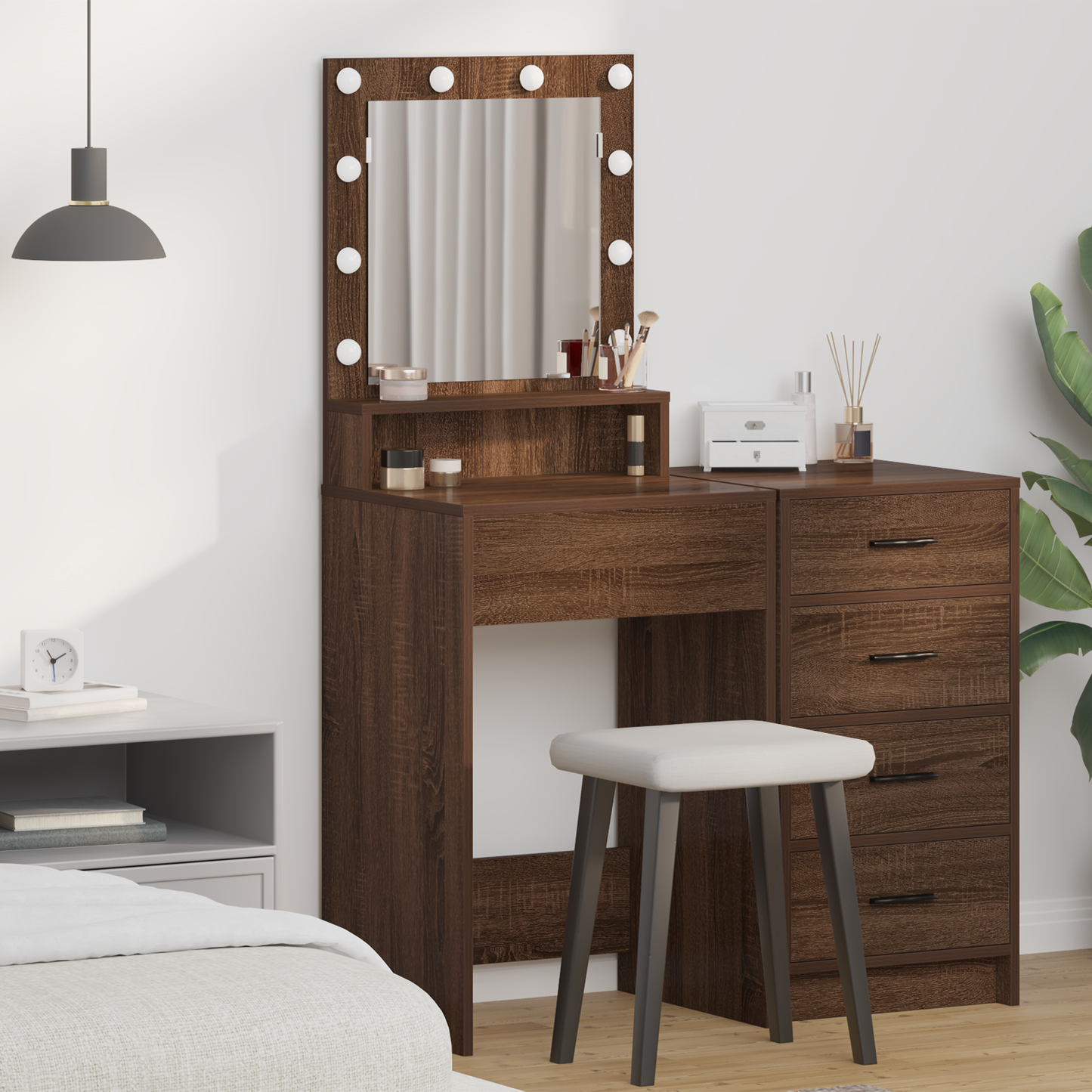 Dressing Table Brown Oak 50 x 41 x 135 cm Engineered Wood