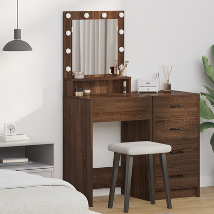 Dressing Table Brown Oak 50 x 41 x 135 cm Engineered Wood