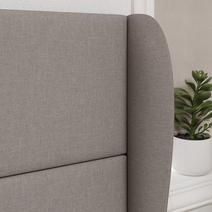 Headboard Ear Beige 80 x 23 x 6 cm Fabric