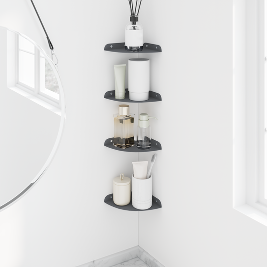 Floating Shelf with Shelf 4 pcs Anthracite 15 x 15 x 2 cm