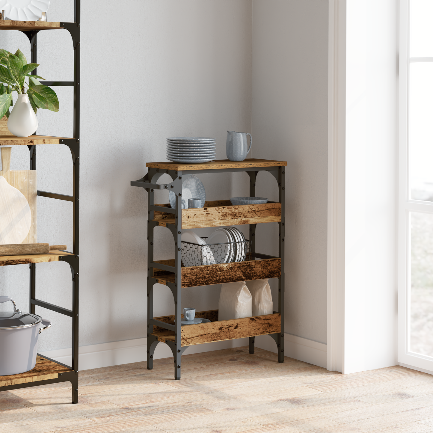 Kitchen Trolley Old Wood 53 x 20 x 76 cm Engineered Wood