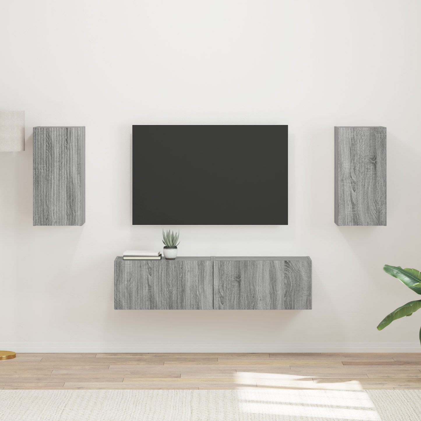 TV Cabinet Set 4 pcs Grey Sonoma Engineered Wood