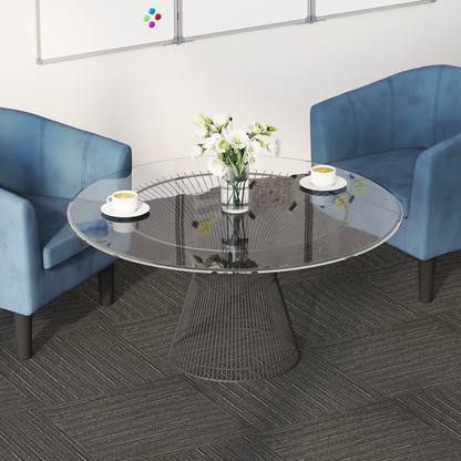 Carpet Tile Striped Dark Brown 50 x 50 cm 4 pcs PP and Bitumen